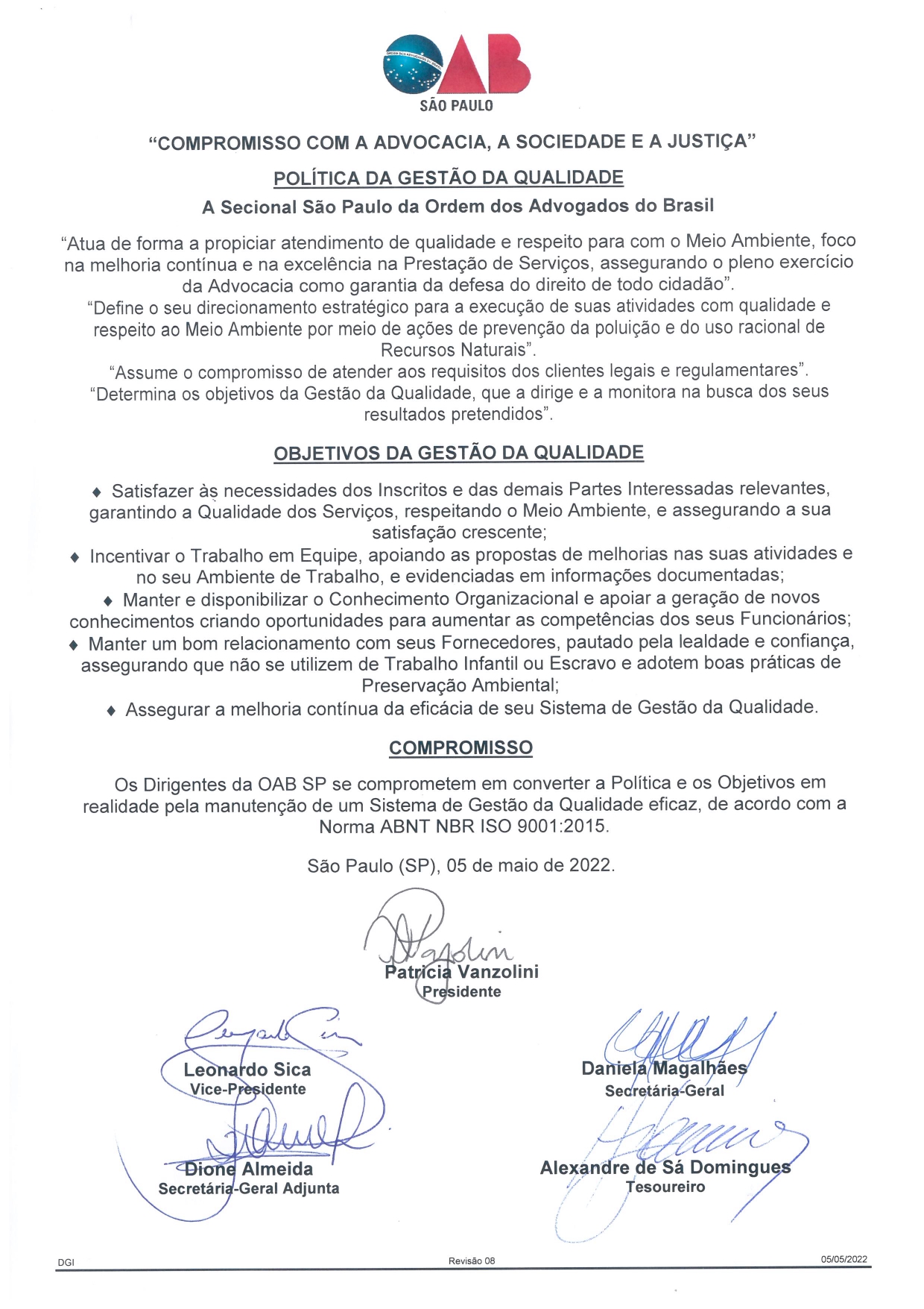 Política de Qualidade